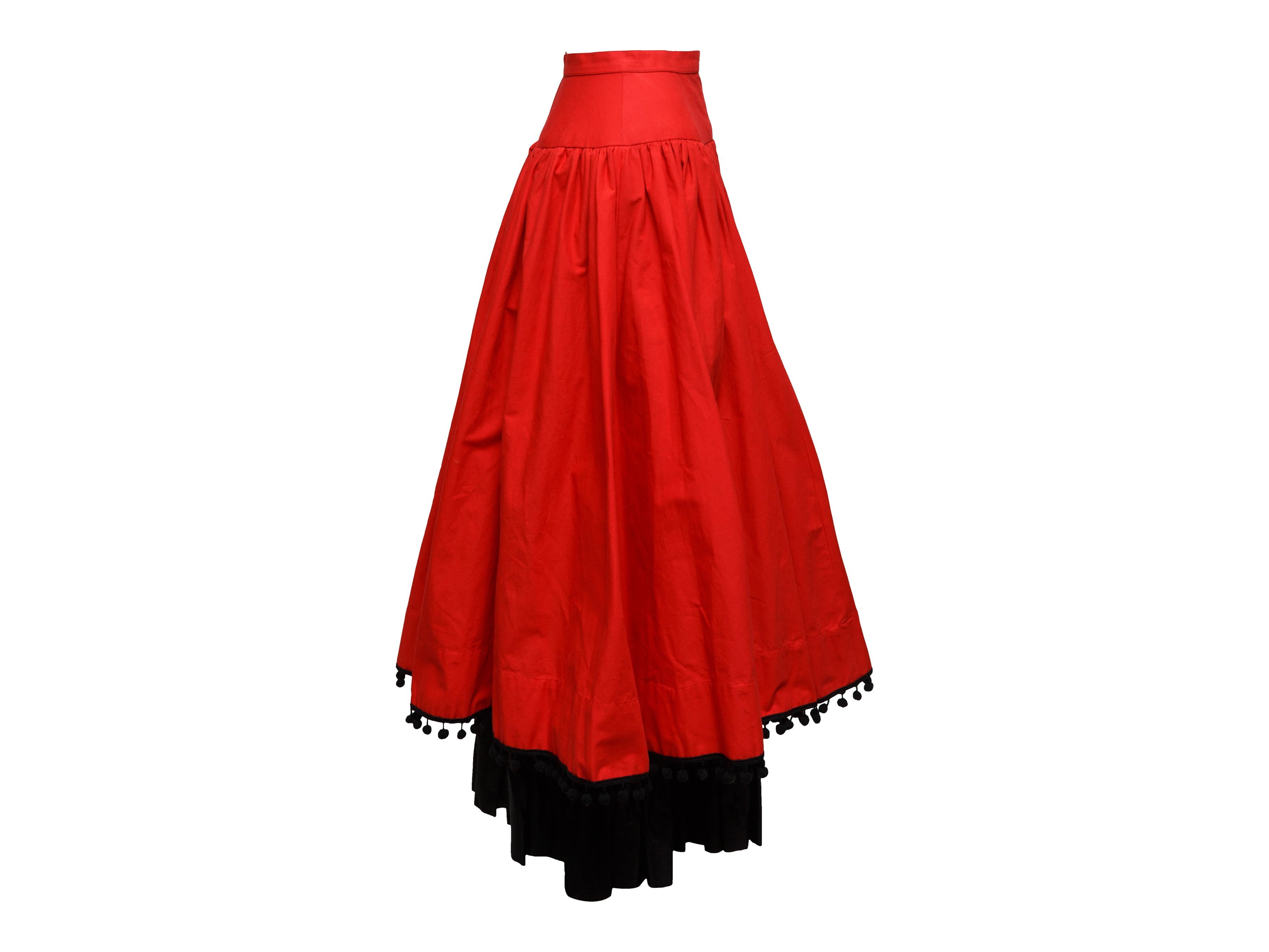 saint laurent skirt red