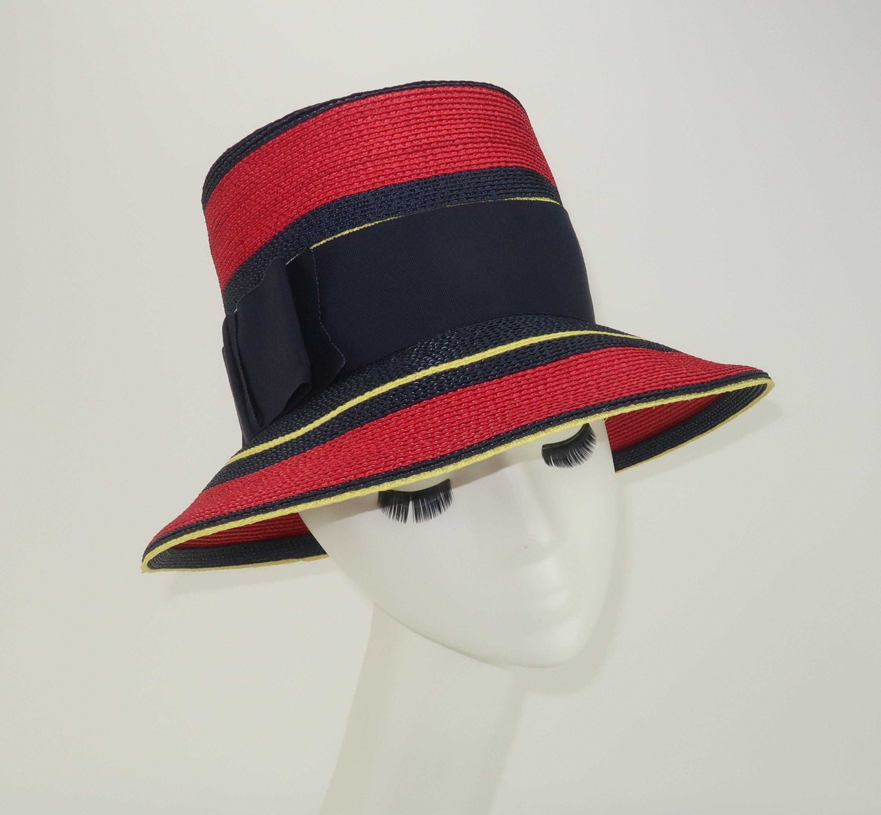 Yellow Straw Bucket Hat 