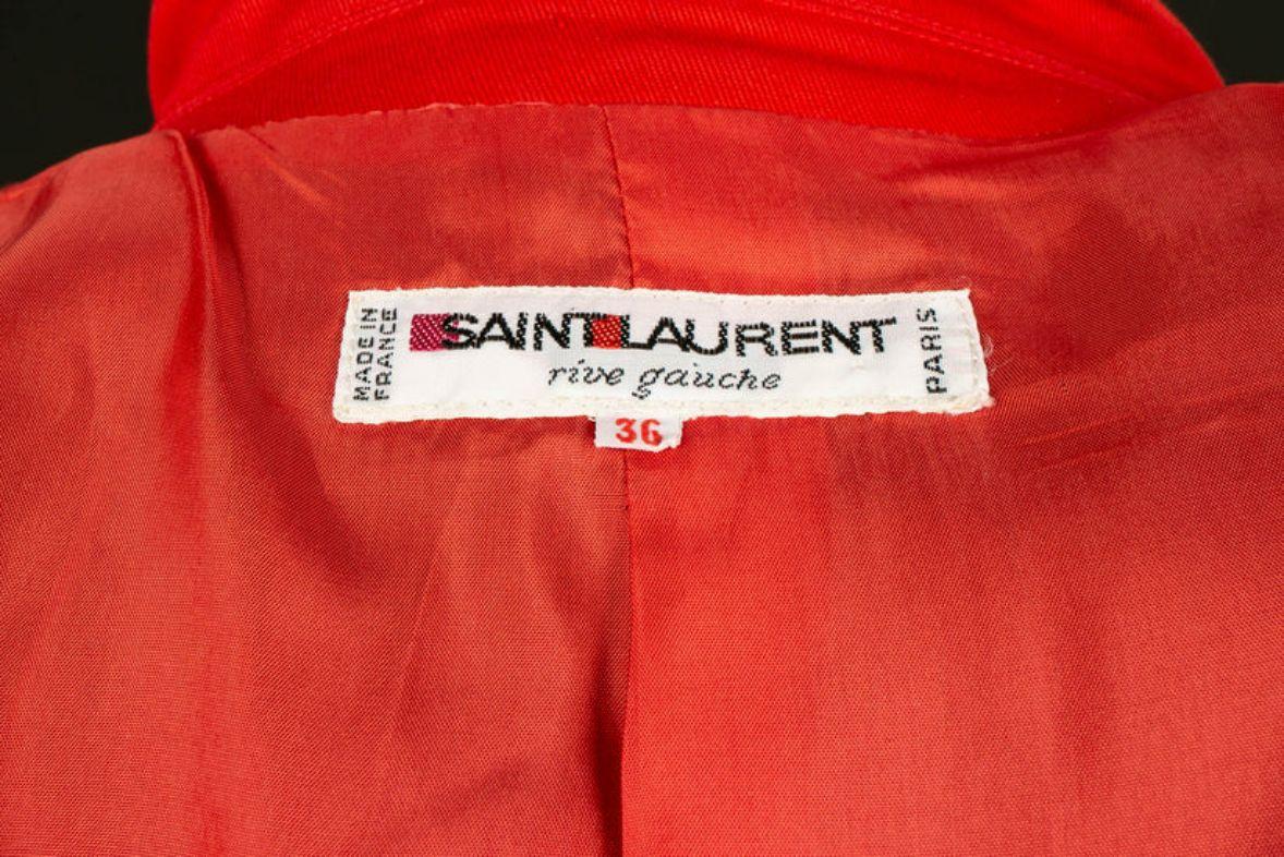 Yves Saint Laurent Red Cotton Short Jacket For Sale 4