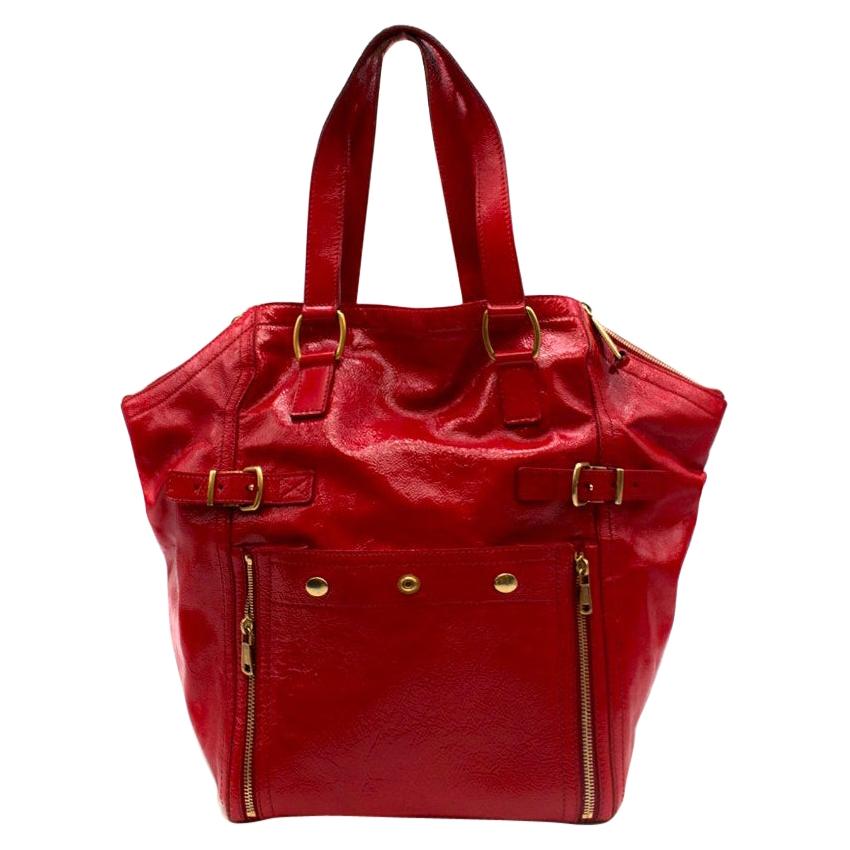 Yves Saint Laurent Red Downtown Tote Bag For Sale
