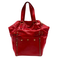 Yves Saint Laurent Red Downtown Tote Bag