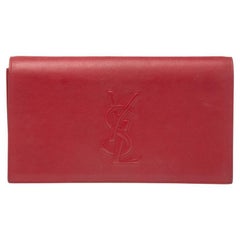 Yves Saint Laurent Red Leather Belle De Jour Clutch