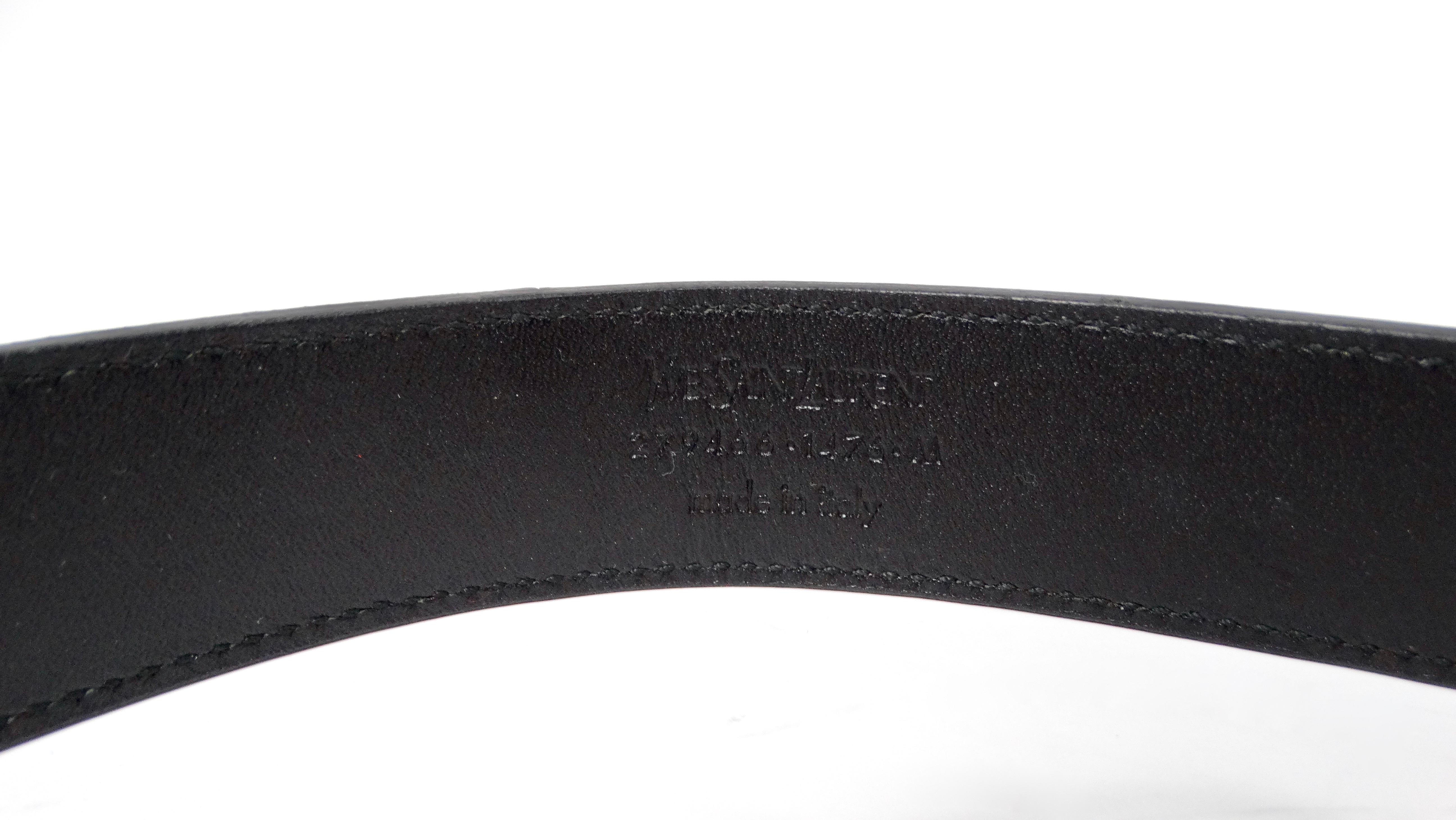 Yves Saint Laurent Red Leather Belt With Gold-Tone Logo Buckle For Sale 1