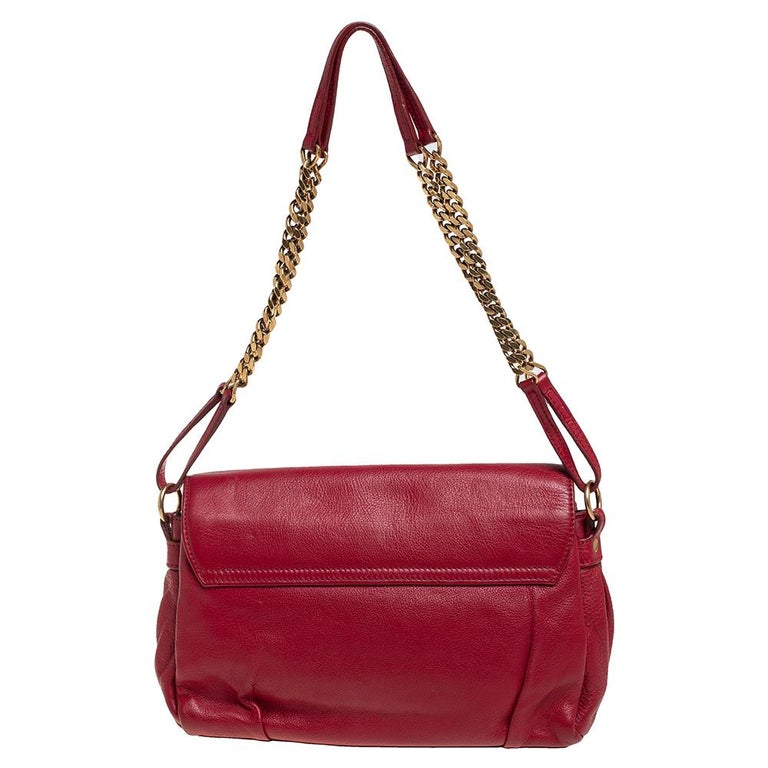 Yves Saint Laurent Red Leather Dandy Shoulder Bag at 1stDibs