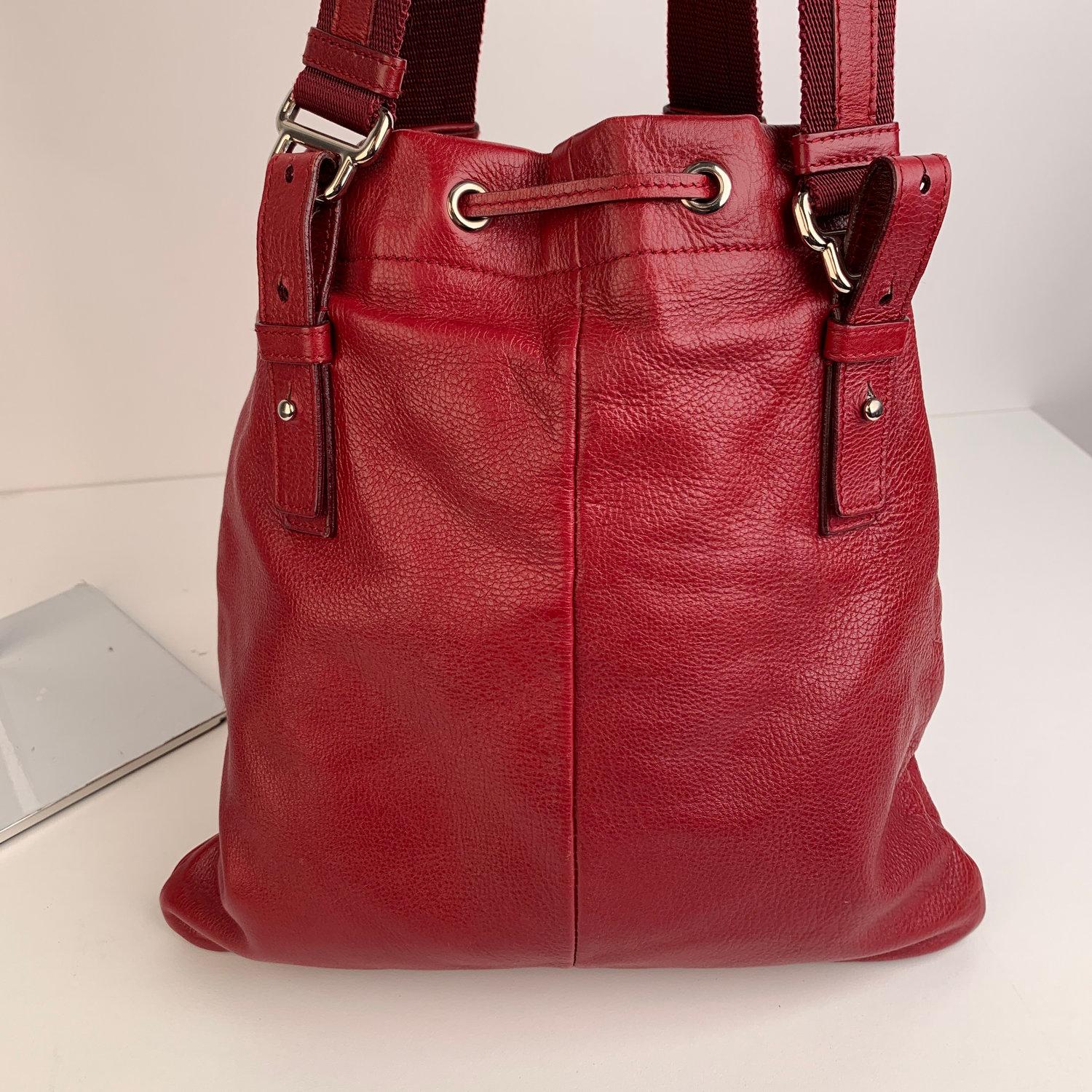 Yves Saint Laurent Red Leather Small Kahala Sac Tote Bag 1