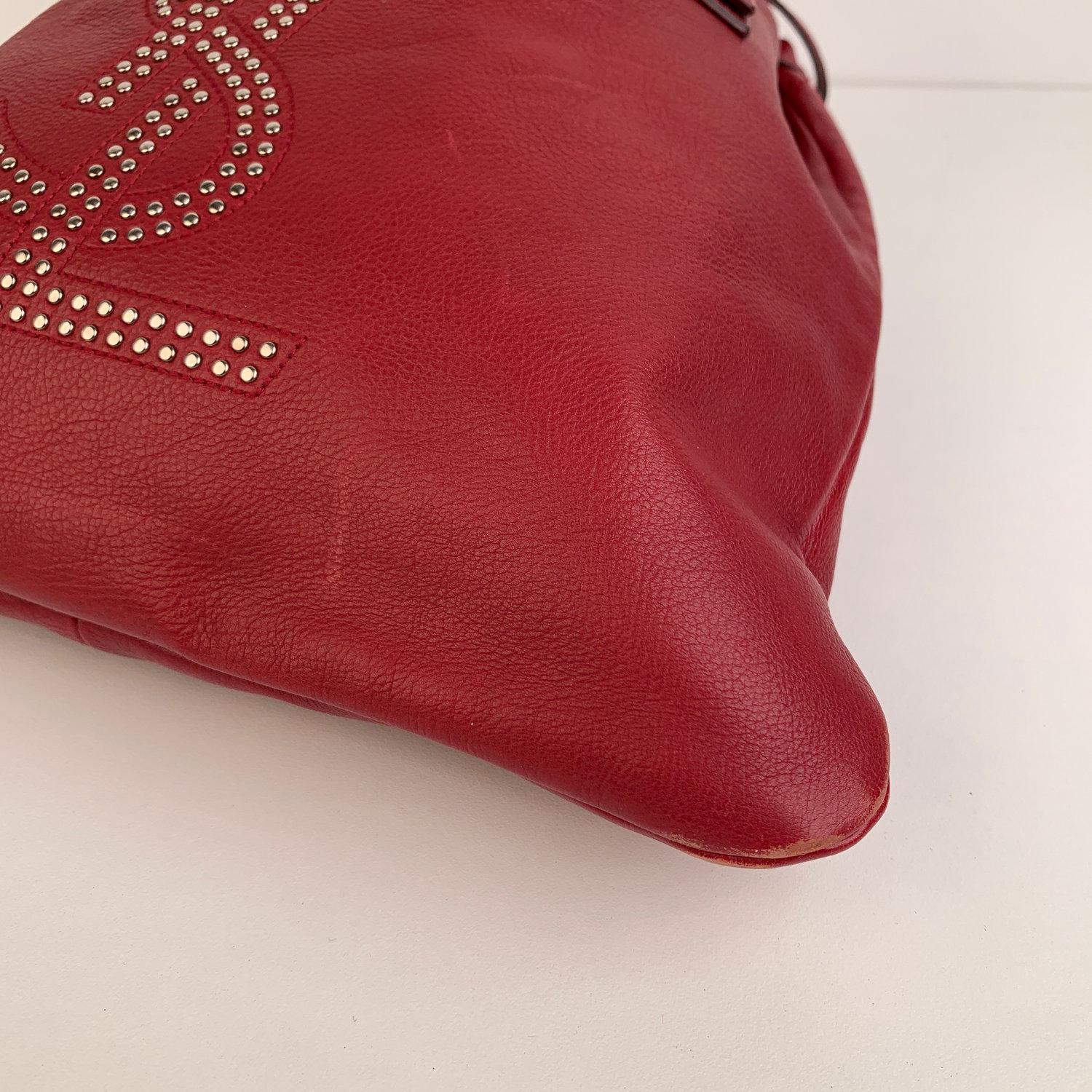 Yves Saint Laurent Red Leather Small Kahala Sac Tote Bag 3