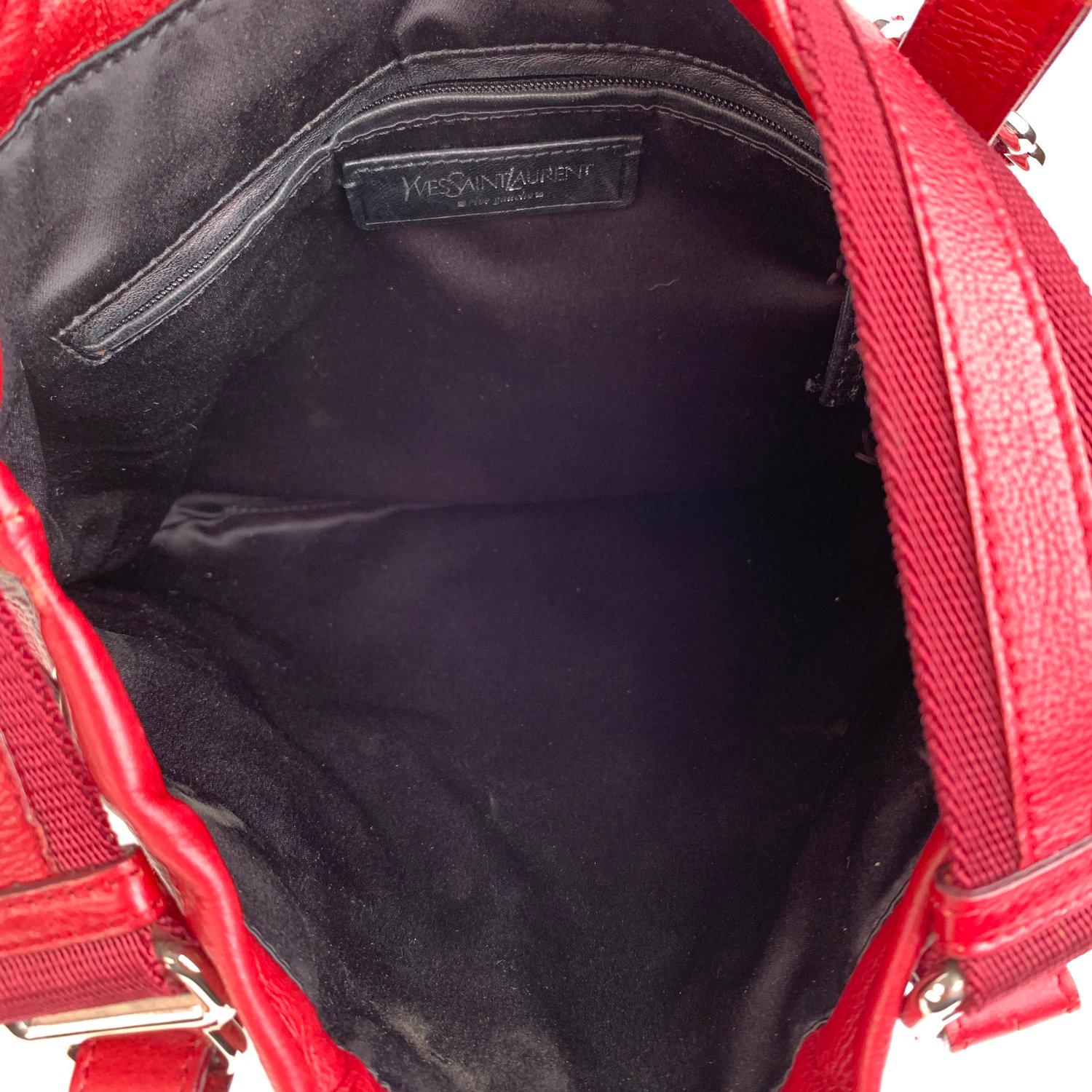 Yves Saint Laurent Red Leather Small Kahala Sac Tote Bag 4
