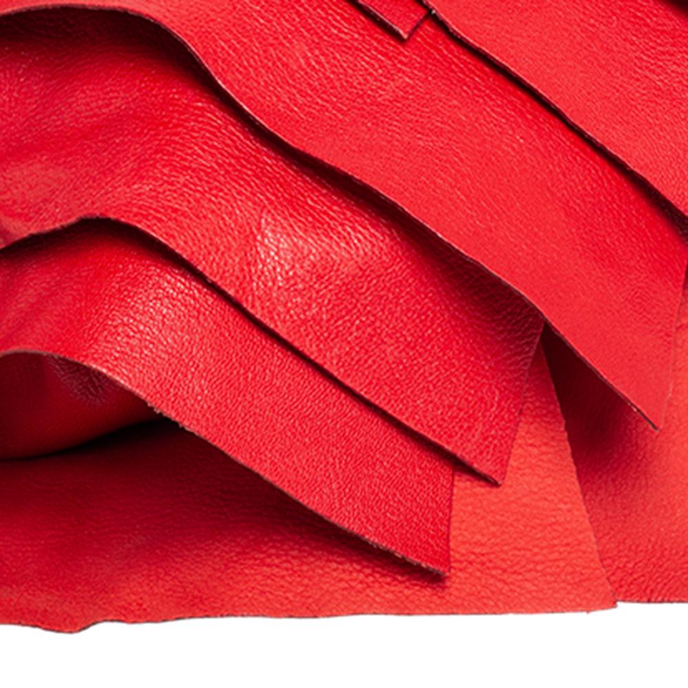 Women's Yves Saint Laurent Red Leather St.Tropez Mombasa Hobo