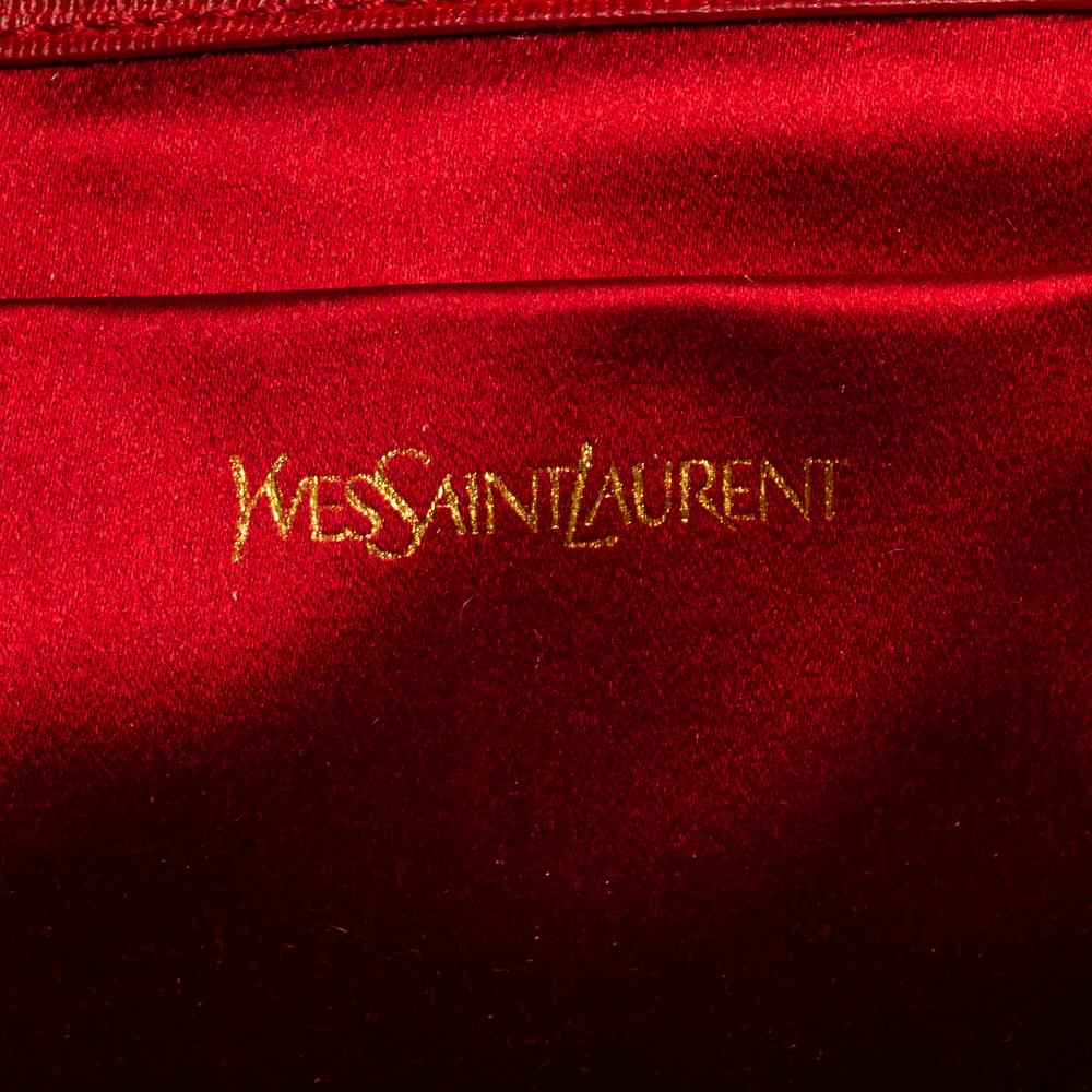 Yves Saint Laurent Red Leather Y-Ligne Clutch 1
