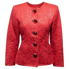 Yves Saint Laurent Red Metallic Jacquard Jacket