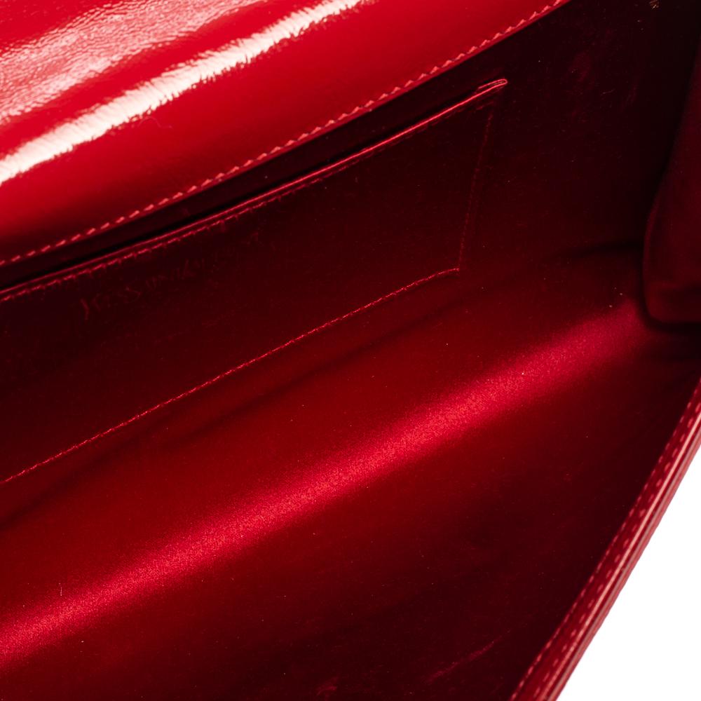 Yves Saint Laurent Red Patent Leather Belle De Jour Clutch 4