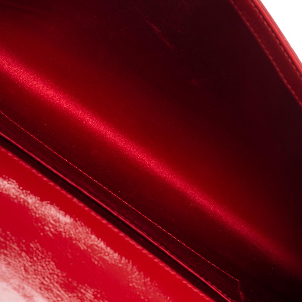 Yves Saint Laurent Red Patent Leather Belle De Jour Clutch 5