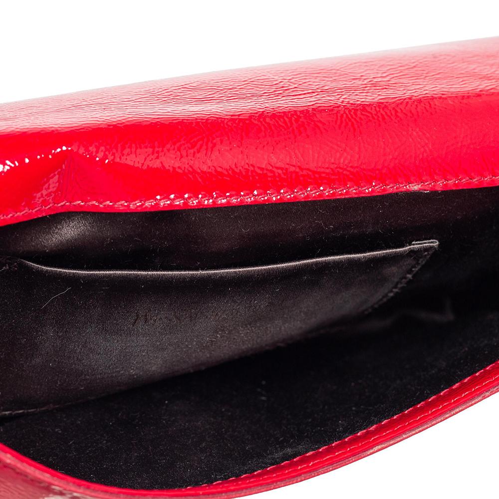 Yves Saint Laurent Red Patent Leather Belle De Jour Flap Clutch 5