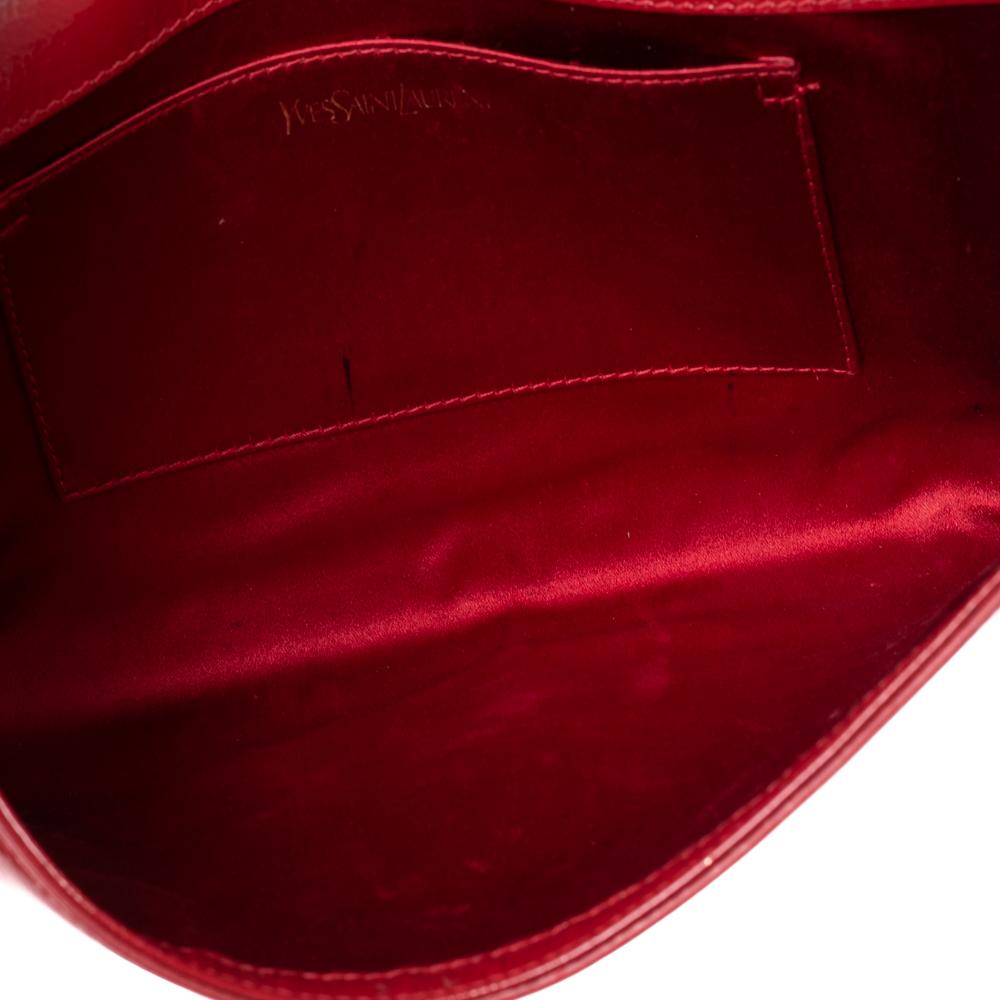 Yves Saint Laurent Red Patent Leather Belle De Jour Flap Clutch 7
