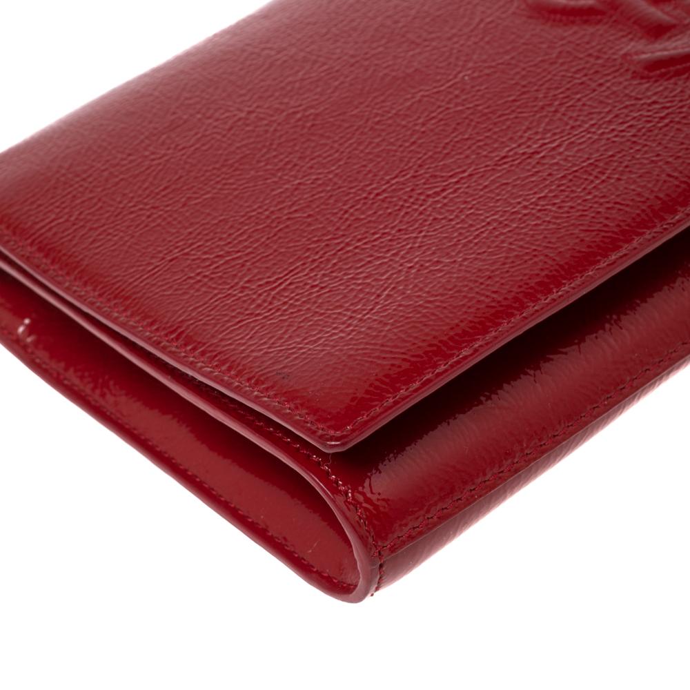 Yves Saint Laurent Red Patent Leather Belle De Jour Flap Clutch 2