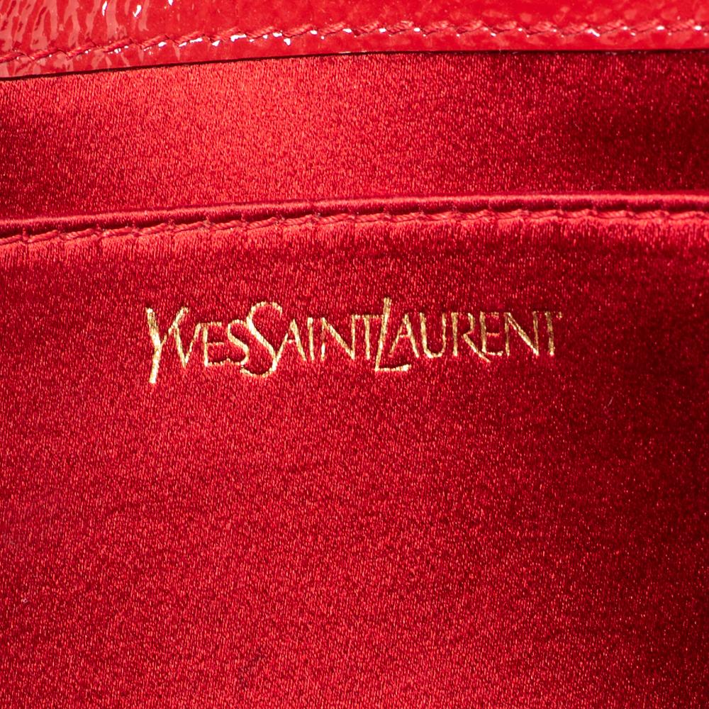Yves Saint Laurent Red Patent Leather Belle De Jour Flap Clutch 4