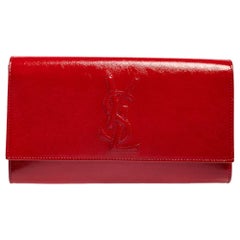 Yves Saint Laurent Red Patent Leather Belle De Jour Flap Clutch
