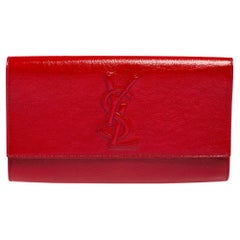 Yves Saint Laurent Red Patent Leather Belle De Jour Flap Clutch