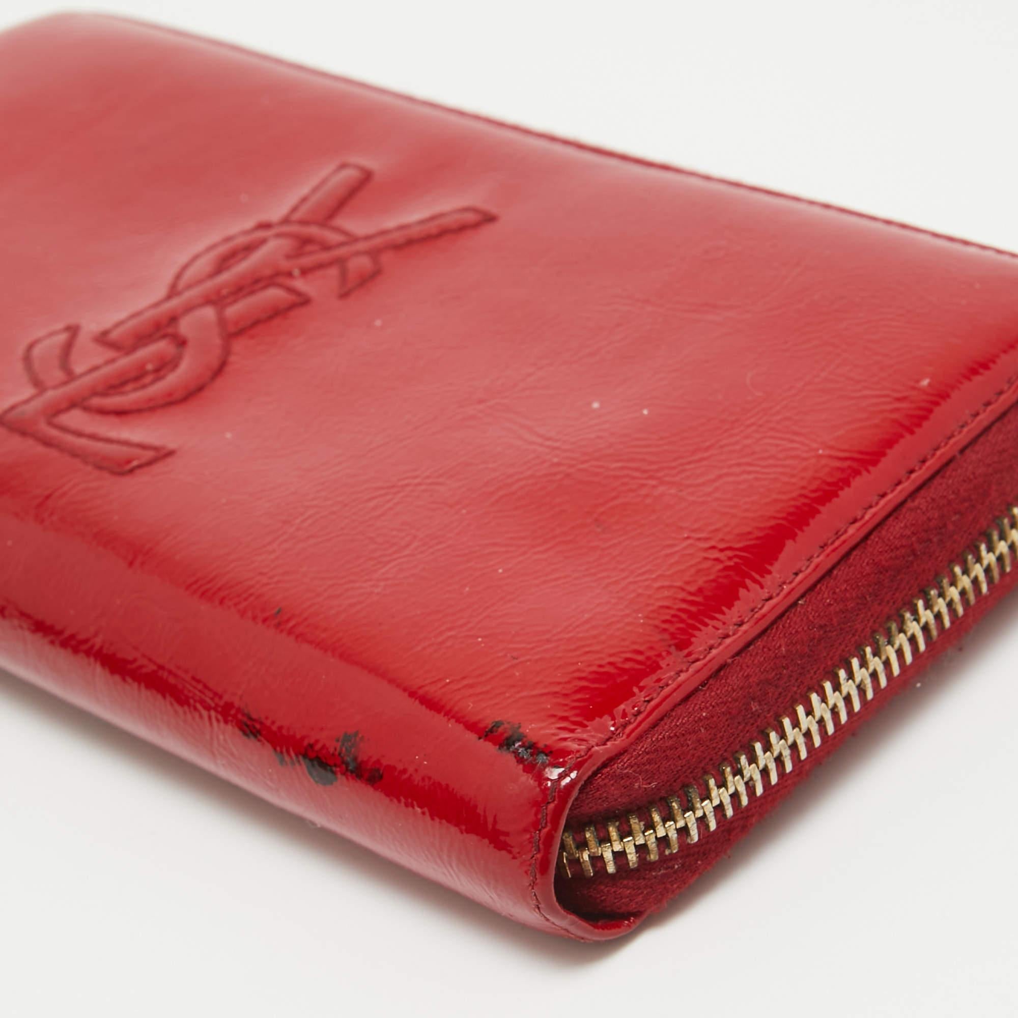 Yves Saint Laurent Red Patent Leather Belle De Jour Wallet 5