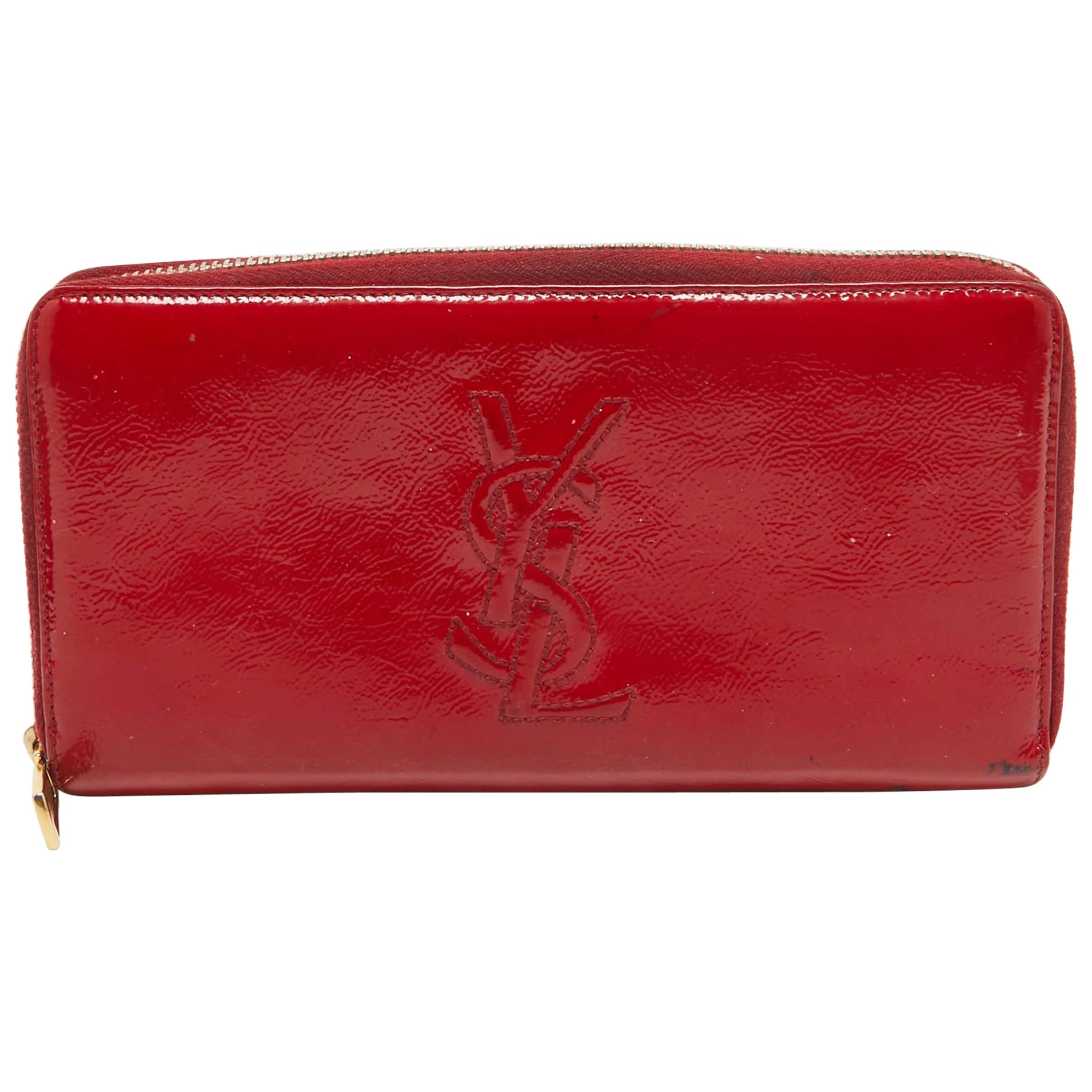 Yves Saint Laurent Red Patent Leather Belle De Jour Wallet