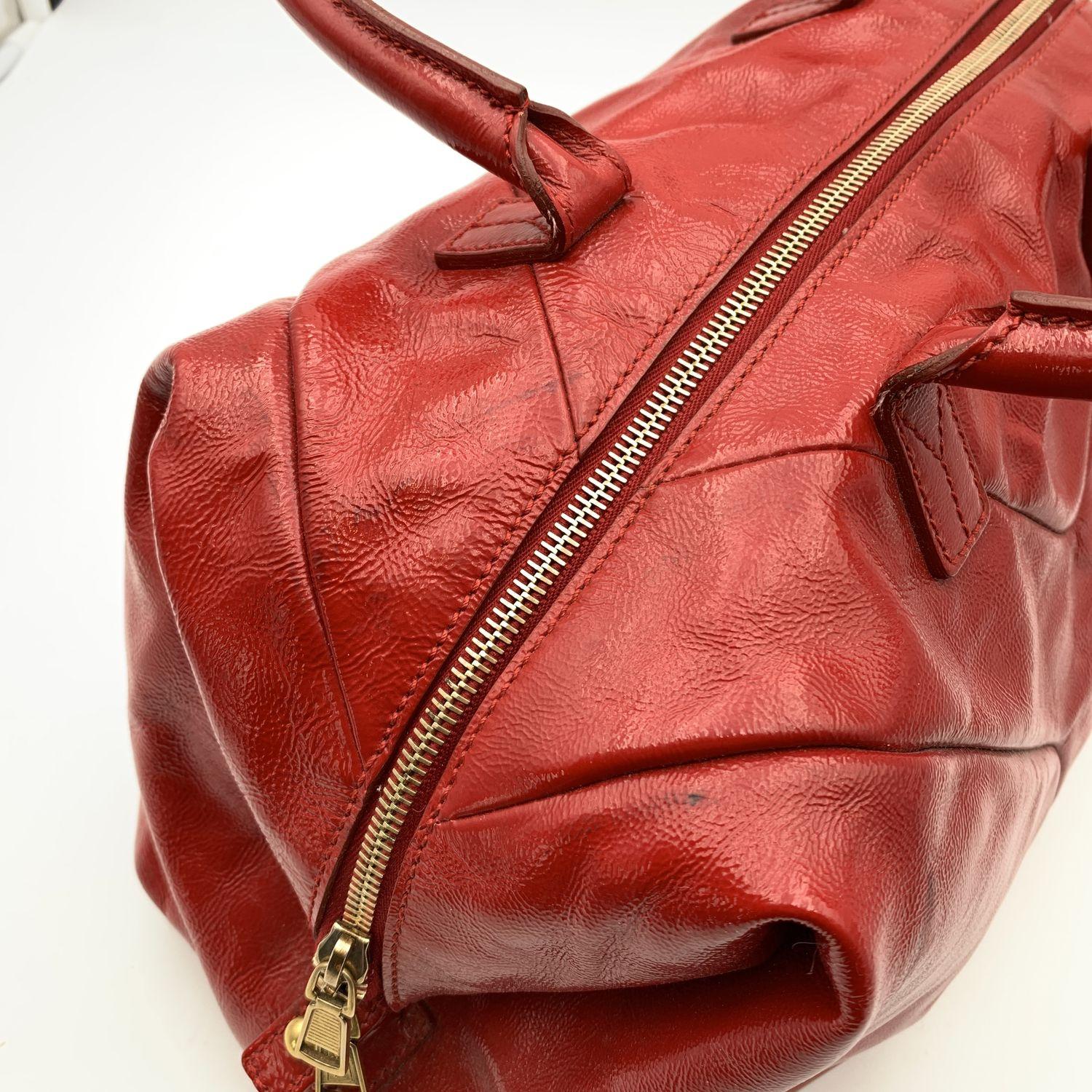 Yves Saint Laurent Red Patent Leather Easy Y Leather Satchel Bag 1