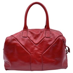 Yves Saint Laurent Red Patent Leather Easy Y Leather Satchel Bag