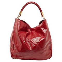 Yves Saint Laurent Red Patent Leather Roady Hobo