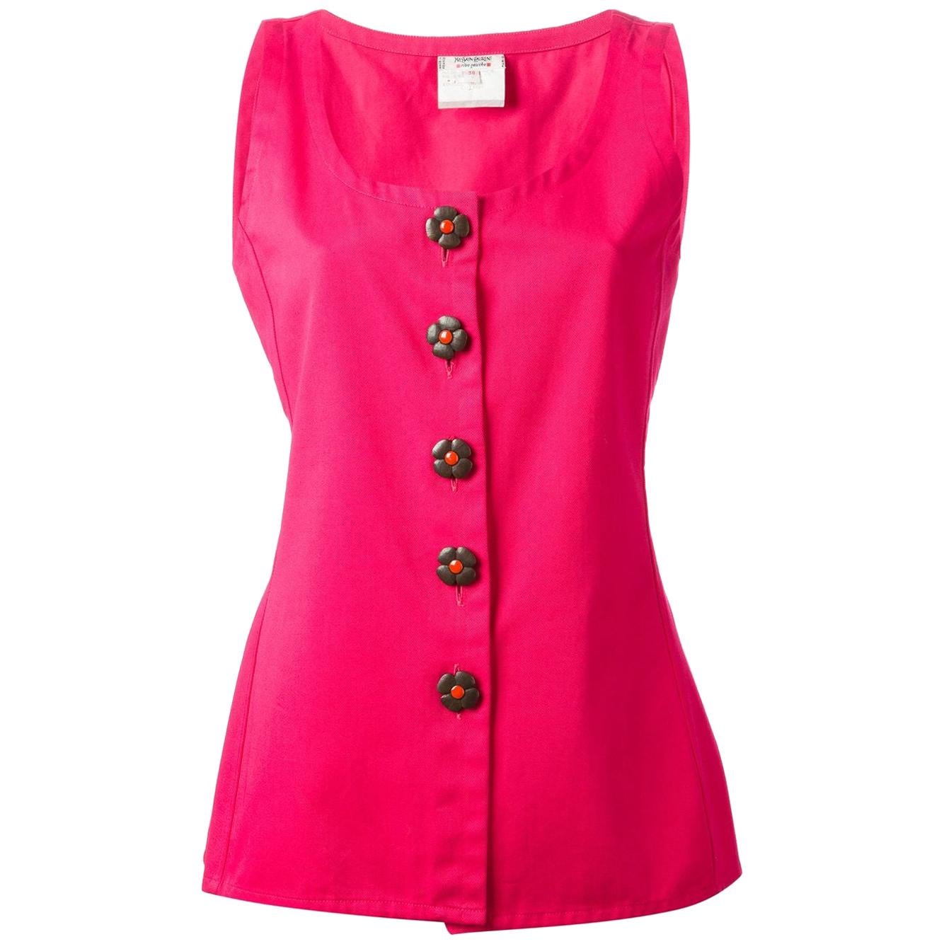 Yves Saint Laurent Red Pink Top