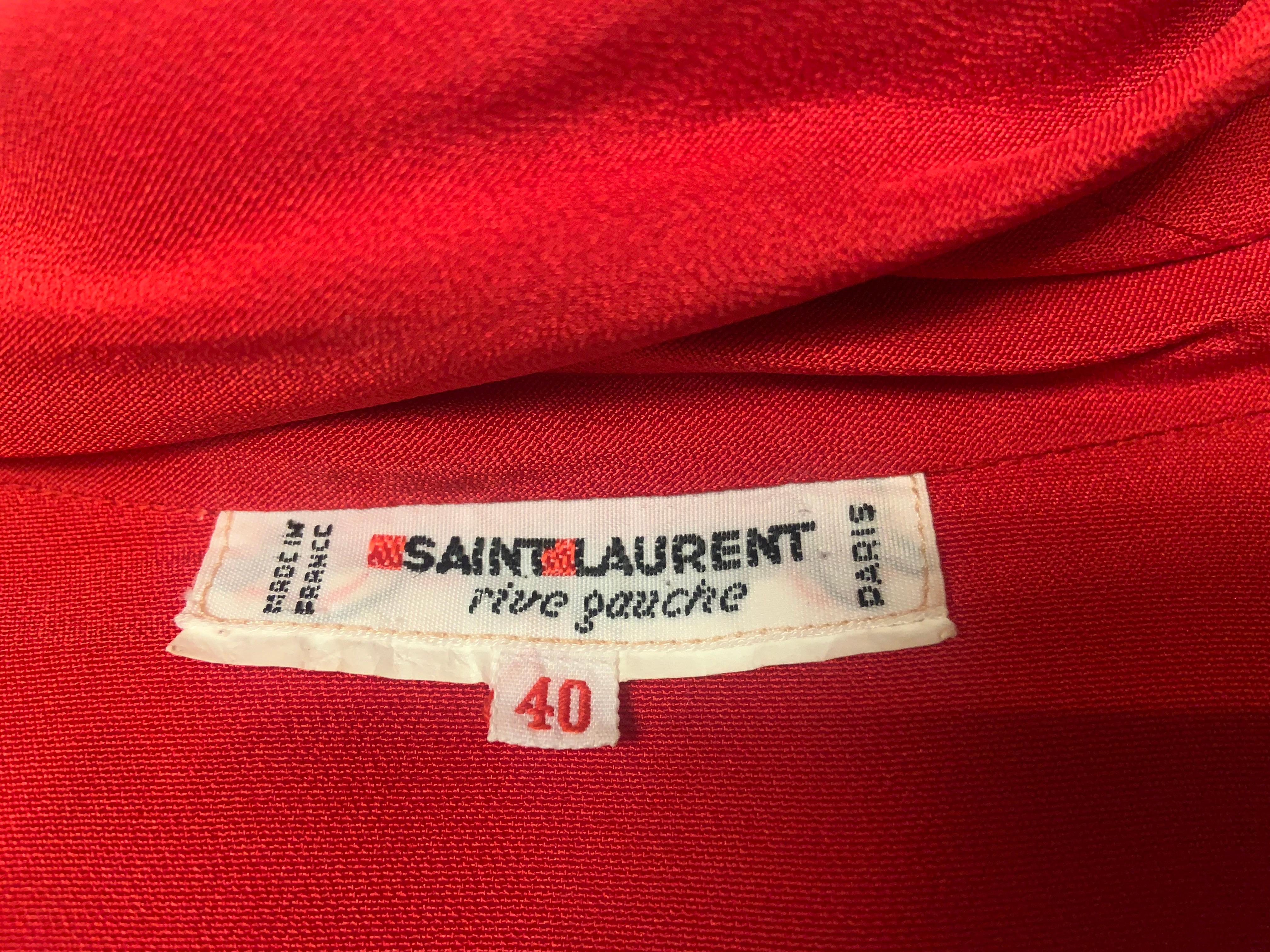 Camicetta di seta rossa Yves Saint Laurent in vendita 3