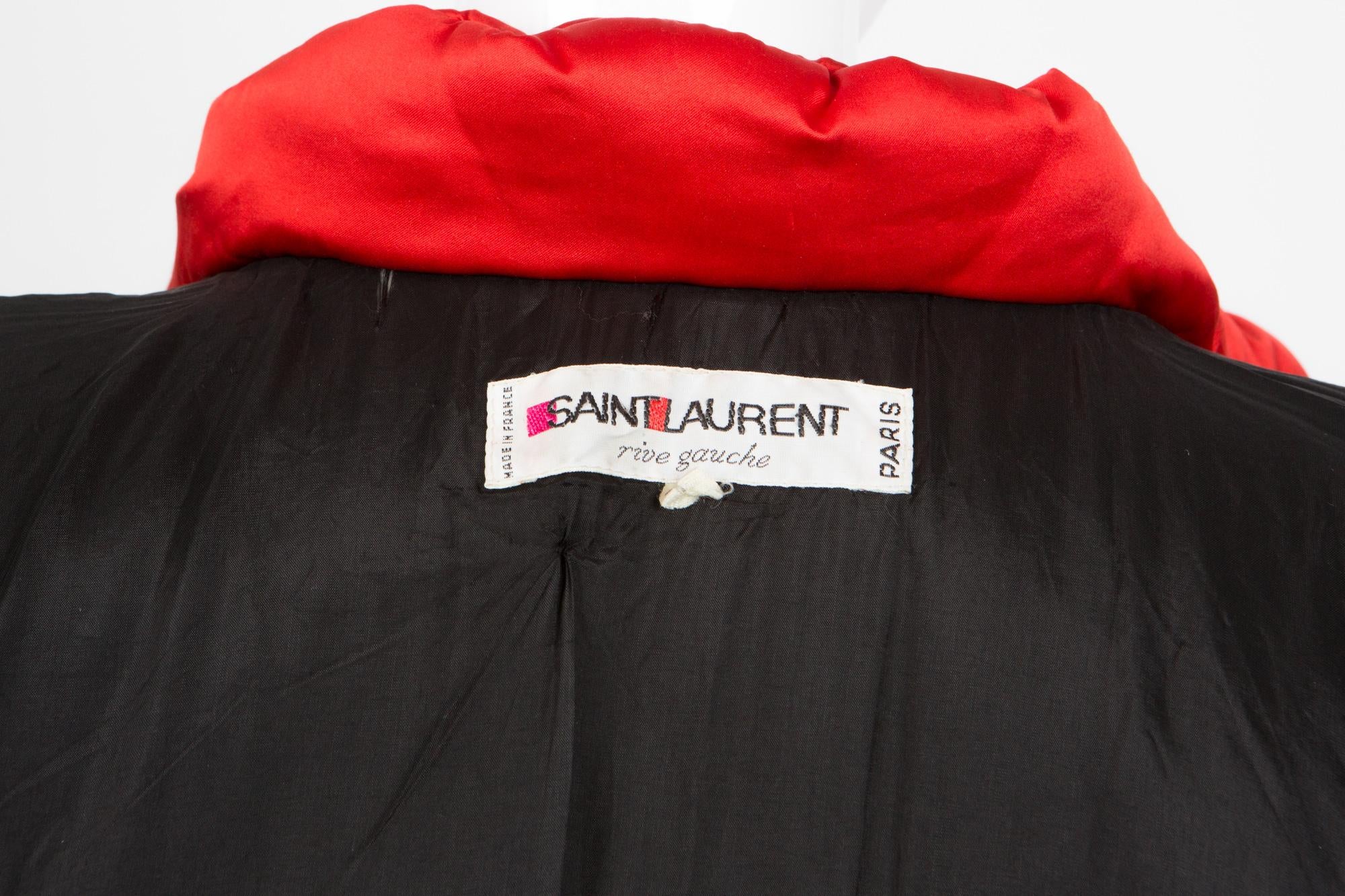 Women's Yves Saint Laurent Red Silk Cocoon Coat 