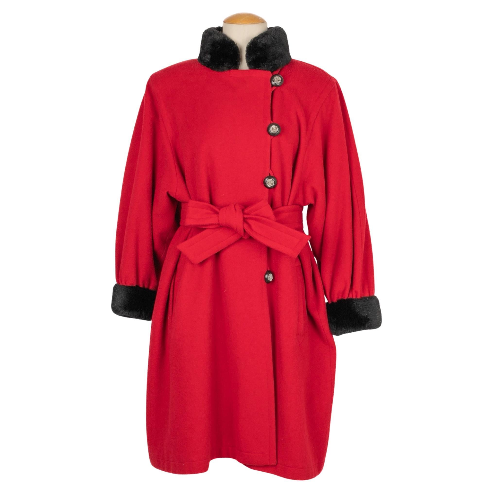 Yves Saint Laurent Cappotto in lana rosso