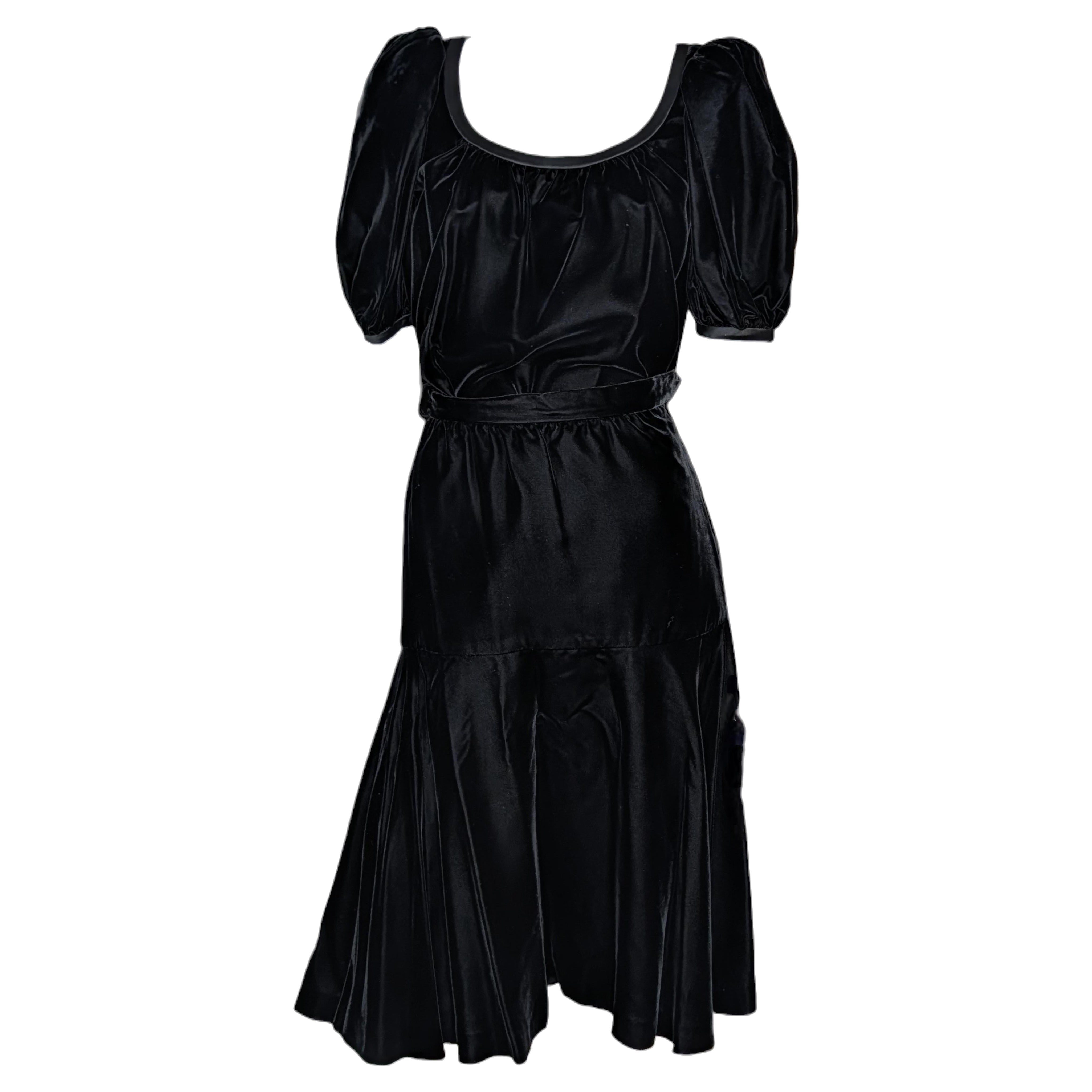 Yves Saint Laurent W. Rice Gauche Ensemble de jupes en velours noir F/W 1989