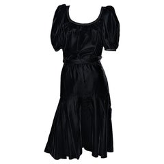 Yves Saint Laurent Rice Gauche Black Velvet Skirt Set F/W 1989