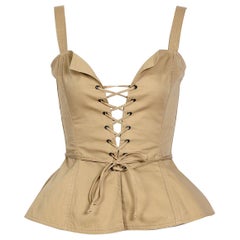 Yves Saint Laurent „Rive gauche“ 1970er Bustier-Top aus Baumwolle