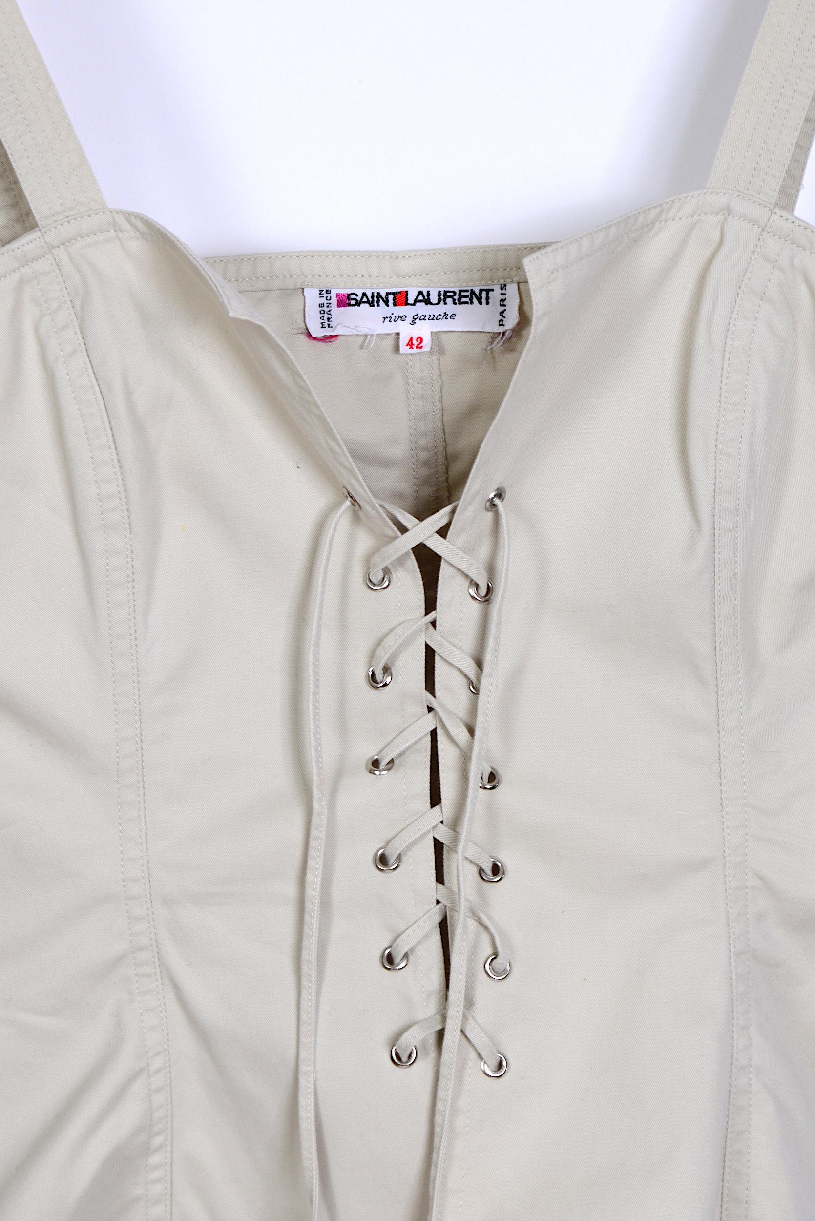 Top de encaje de algodón Yves Saint Laurent 