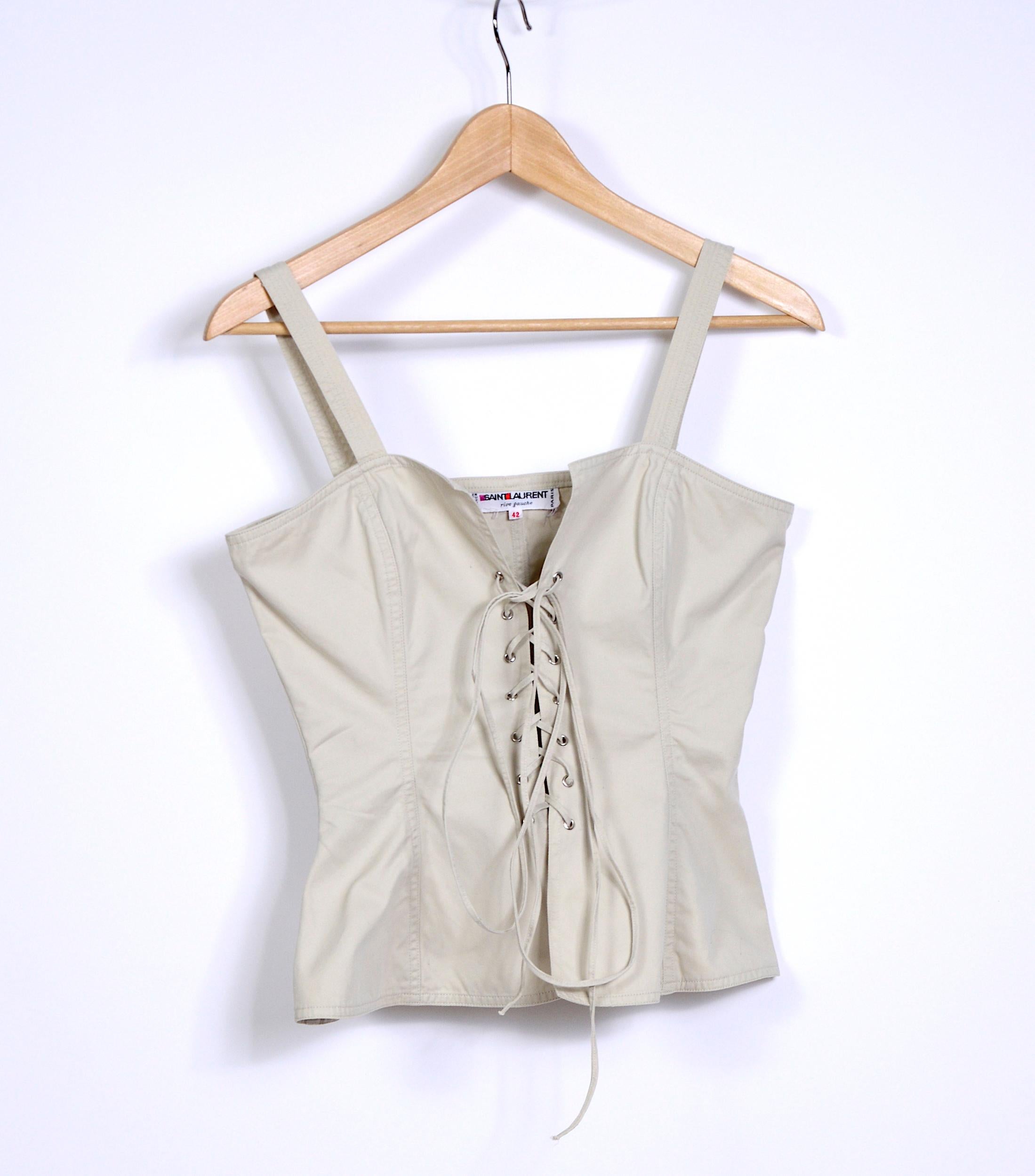 Top de encaje de algodón Yves Saint Laurent 
