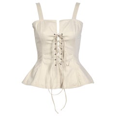 Yves Saint Laurent "rive gauche" 1970s lace up cotton bustier top