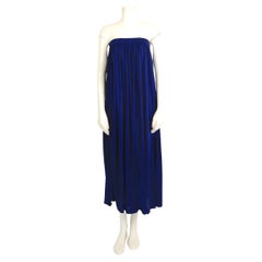 Yves Saint Laurent "rive gauche" 1970s vintage bleu silk jersey skirt or dress 