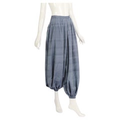Yves Saint Laurent "rive gauche" 1970s vintage blue silk harem pants