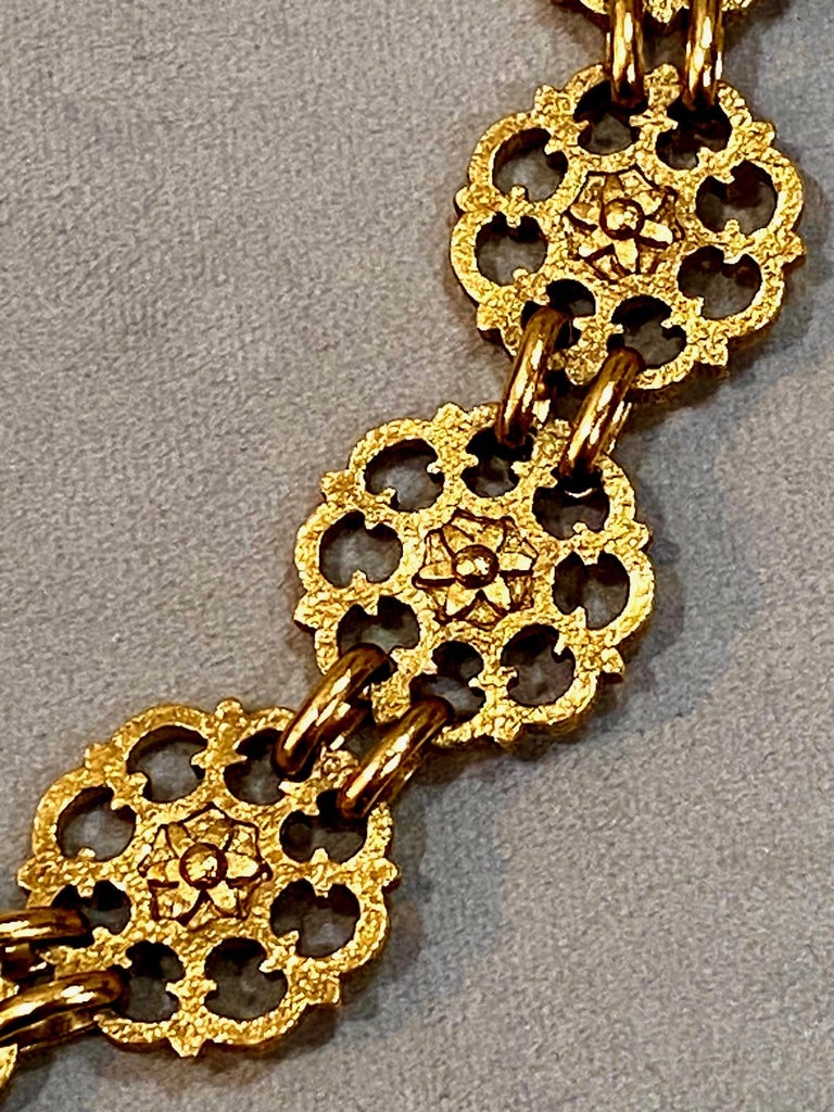 Vtg Yves Saint Laurent YSL Rose Flower Link Chain Belt Gold Tone Rive Gauche 80s Saint laurent chain yves belt - Gem main image 3