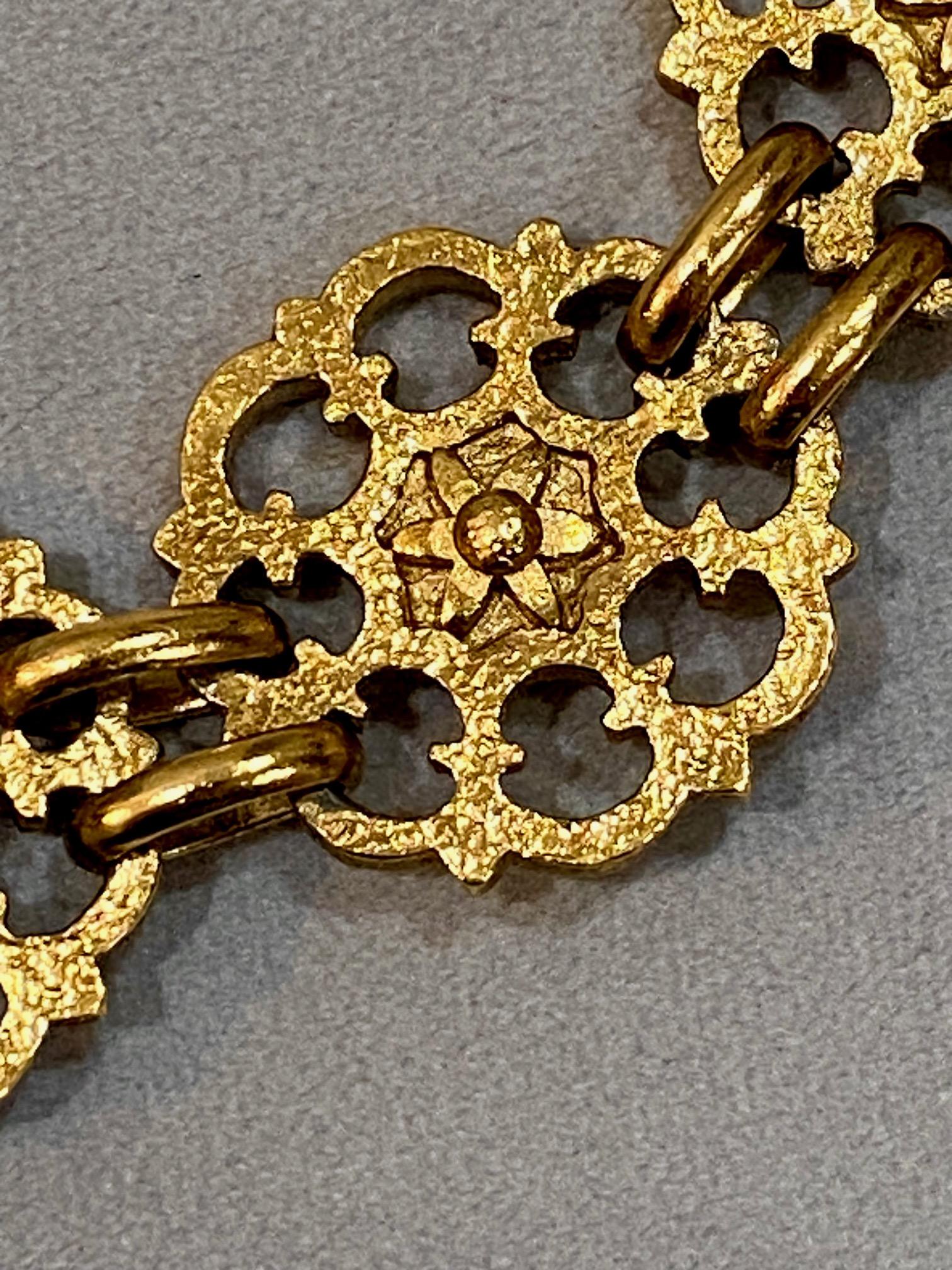 Yves Saint Laurent Rive Gauche, ceinture/ collier en or des années 1980 en vente 6