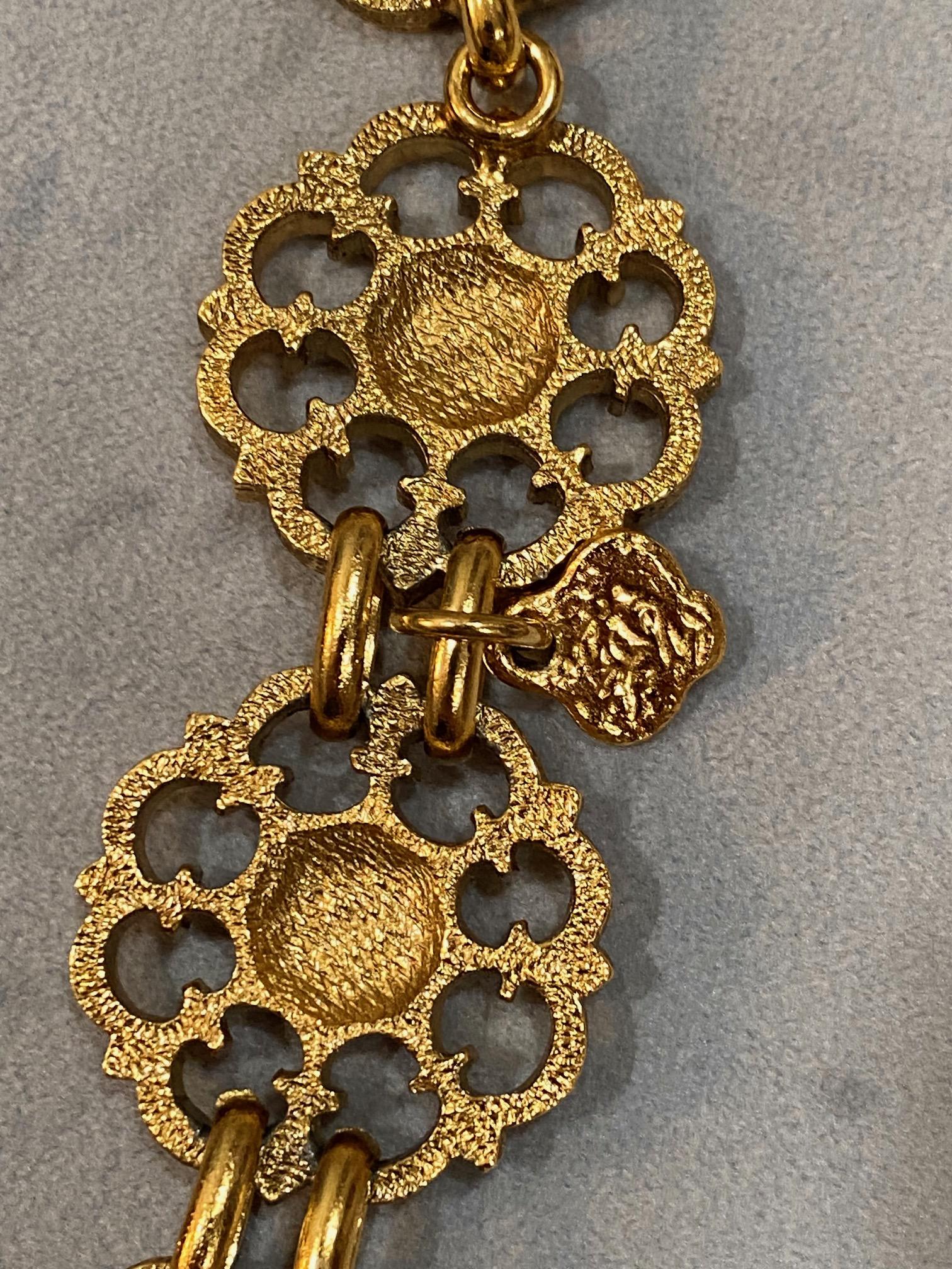 Yves Saint Laurent Rive Gauche, ceinture/ collier en or des années 1980 en vente 11