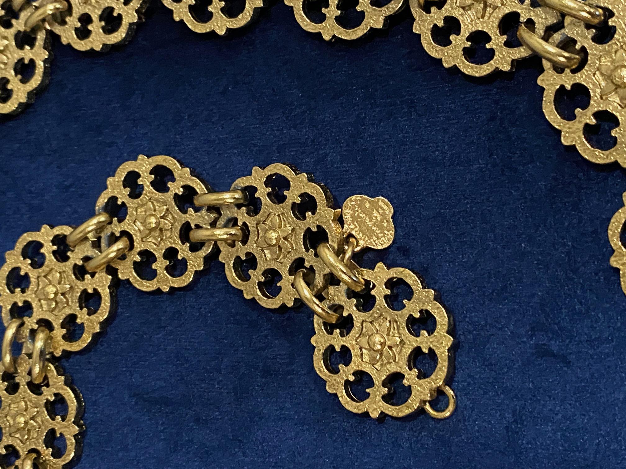 Yves Saint Laurent Rive Gauche, ceinture/ collier en or des années 1980 Unisexe en vente