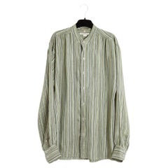 Yves Saint Laurent Rive Gauche 1985s Top FR38 Green Silk Shirt Blouse UK10 US8