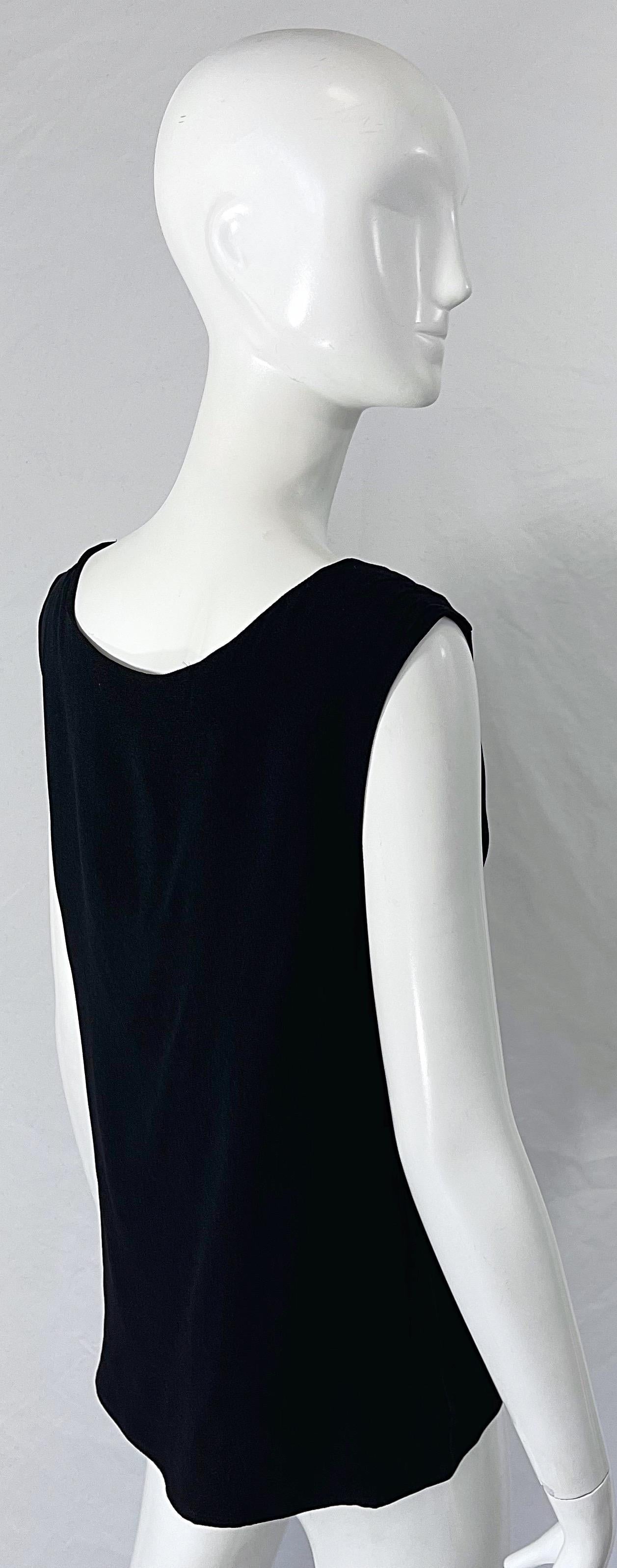Women's Yves Saint Laurent Rive Gauche 1990s Black Rayon Draped Vintage 90s Top Blouse For Sale