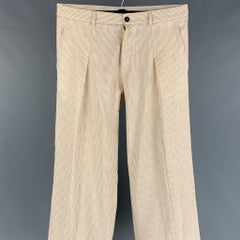 YVES SAINT LAURENT Rive Gauche 2006 Size 32 Cream Brown Cotton / Linen Pants