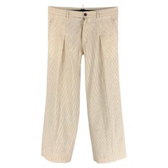 YVES SAINT LAURENT Rive Gauche 2006 Size 32 Cream Brown Cotton / Linen Pants