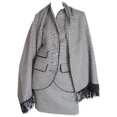 Yves Saint Laurent Rive Gauche 4 Piece Herringbone Suit