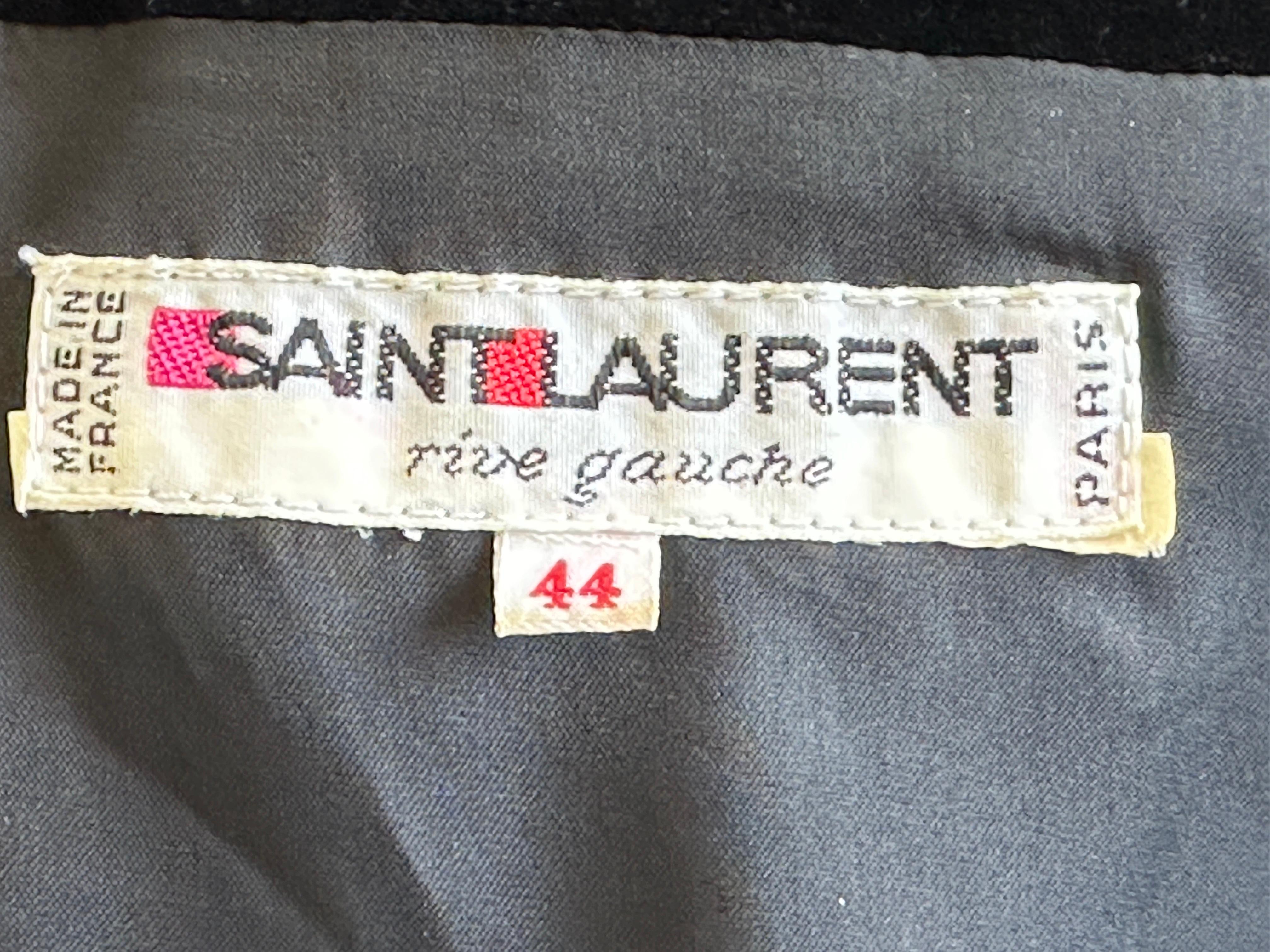 Yves Saint Laurent Rive Gauche 70's Velvet Cocktail Dress with Balloon Sleeves For Sale 7