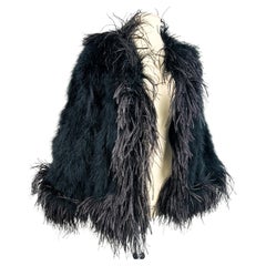 Yves Saint Laurent Rive Gauche, a black feather jacket, France circa 1980–1985